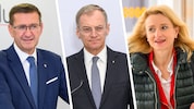 Thomas Stelzer (Mitte) ersetzt Markus Achleitner ein Jahr vor der Wahl durch Christiane ...