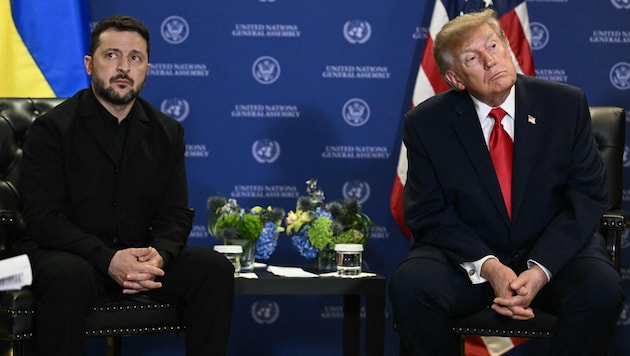 Die Stimmung zwischen den Präsidenten Selenskyj (li.) und Trump ist frostig.