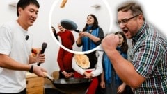 Im Finale der Palatschinken-Schupf-Staatsmeisterschaft packten die Kandidaten ihre besten und ...