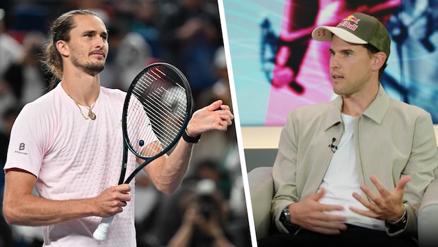 Alexander Zverev (links) als neue Nummer eins der Tenniswelt? Dominic Thiem freut sich seinem ...