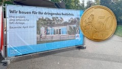 Die öffentliche WC-Anlage im Rathauspark wird schon umgebaut.