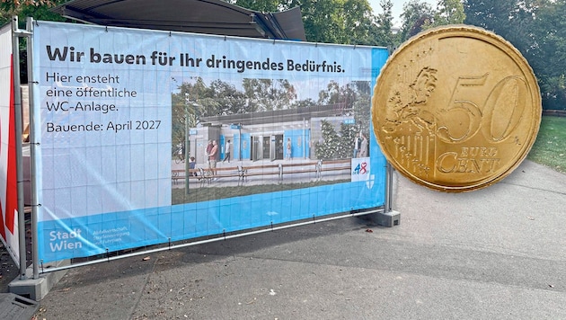 Die öffentliche WC-Anlage im Rathauspark wird schon umgebaut.