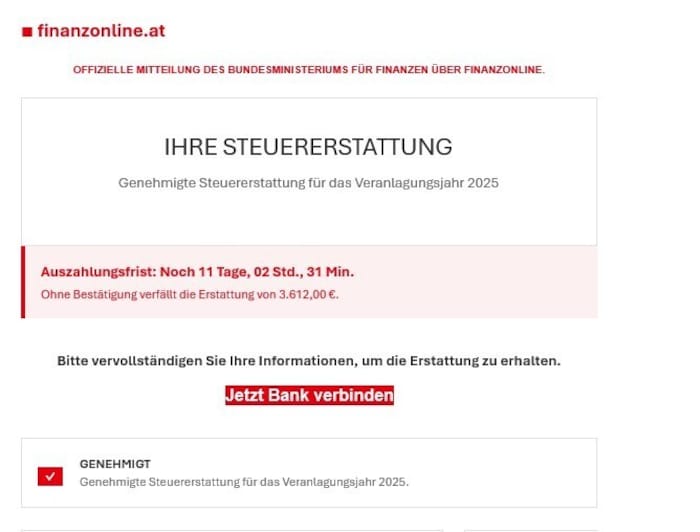 Vorsicht bei derartigen E-Mails.