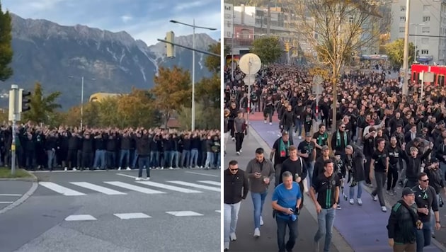 The Wacker fans are getting in the mood for the derby with a fan march.