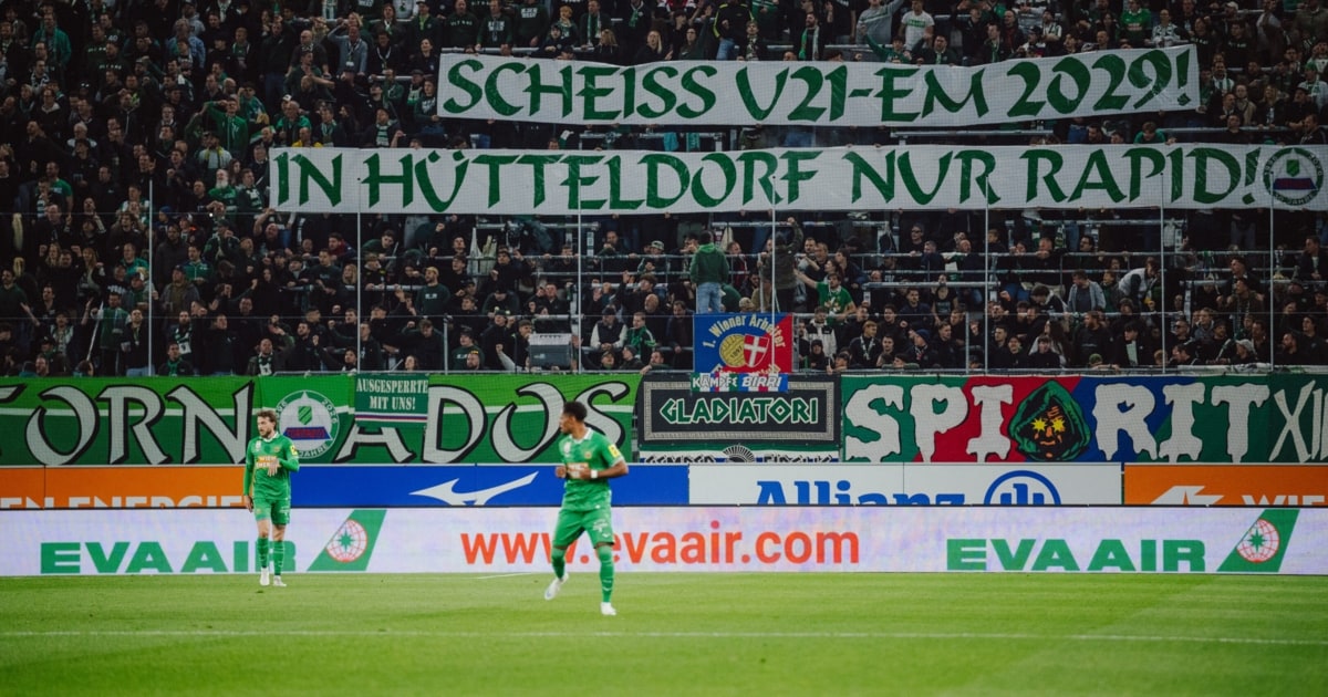 Skandálum Hütteldorfban: a Rapid-szurkolók tiltakoznak az U21-es Eb ellen