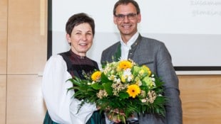 Andrea Schwarzmann mit Landeshauptmann Markus Wallner. 