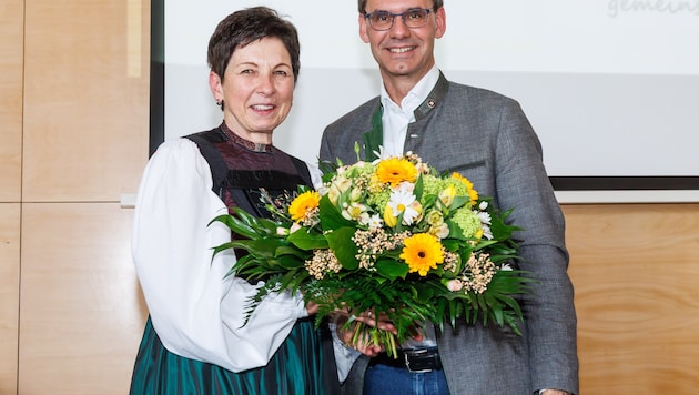 Andrea Schwarzmann mit Landeshauptmann Markus Wallner.