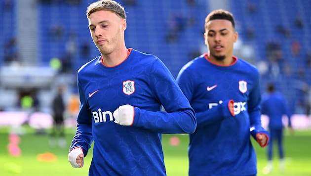 Die Chelsea-Stars Cole Palmer (li.) und Morgan Rogers