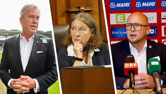 Sturm-Boss Jauk, Bürgermeisterin Kahr, GAK-Präsident Ziesler (von links)