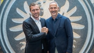 Markus Krösche (l.) und Adi Hütter