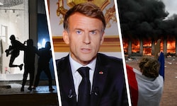 Die Gewalt in Frankreich eskalierte am Sonntag weiter. Präsident Emmanuel Macron richtete sich ...