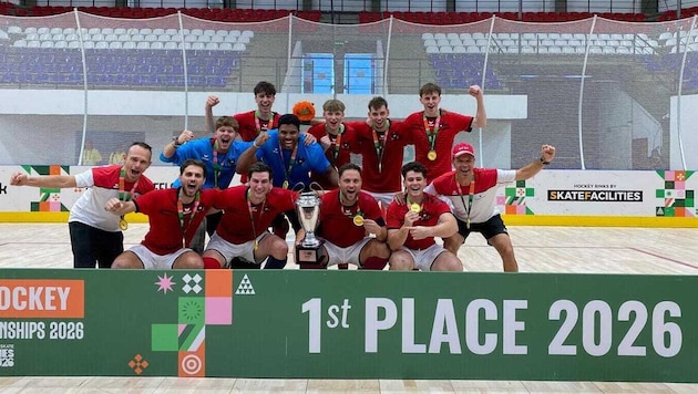 Österreichs Rollhockey-Herren durften in Paraguay über WM-Gold jubeln.