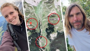 In dem Gebiet innerhalb der drei Kreise vermutet Michael Schneider (rechts) die vermisste ...