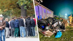 Viele Freunde und Bekannte der beiden Todesopfer besuchen den Unglücksort in Nußdorf, bringen ...