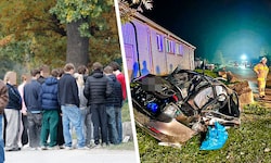 Viele Freunde und Bekannte der beiden Todesopfer besuchen den Unglücksort in Nußdorf, bringen ...