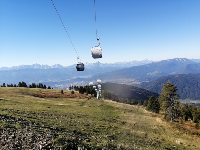 Die Gerlitzen Alpe Kanzelbahn II – als das Foto entstand, waren die Gondeln noch nicht ...