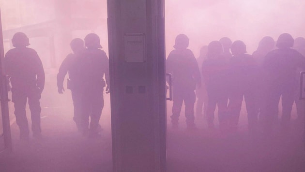 Die Polizei war im Großeinsatz beim Grazer Derby.