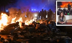 Brennende Fahrzeuge, geplünderte Geschäfte und massive Angriffe auf Polizeikräfte prägen die ...