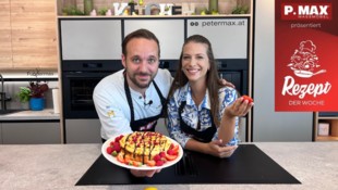 Gemeinsam mit Profikoch Max Imperto zaubert Tanja in der Showküche einen köstlichen ...