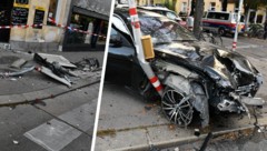 Neben dem Lenker und seinem Beifahrer wurden auch drei Passanten bei dem Unfall verletzt.