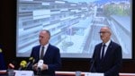 Innenminister Gerhard Karner (li.) und Landeshauptmann Anton Mattle bei der Präsentation des ...
