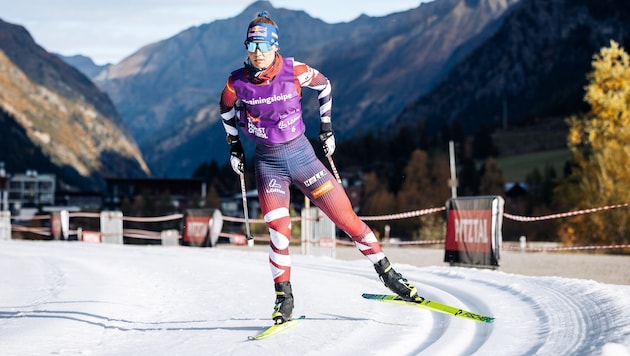 Biathlon-Star Anna Gandler freut sich über das Langlauf-Training in der Heimat.