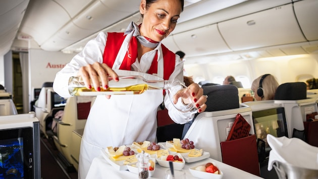 Käse schließt den Magen. In der Business-Class wird man besonders verwöhnt.
