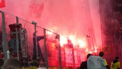 Im GAK-Sektor wurden viele pyrotechnische Gegenstände gezündet.