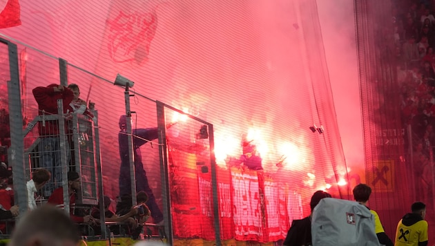 Im GAK-Sektor wurden viele pyrotechnische Gegenstände gezündet.