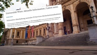 Statt der üblichen Seiten der Uni Wien sahen Studenten und Lehrende lediglich eine ...