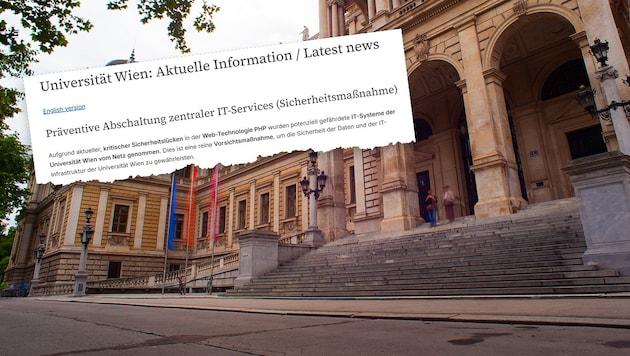 Statt der üblichen Seiten der Uni Wien sahen Studenten und Lehrende lediglich eine ...