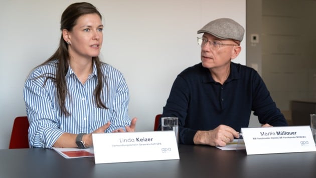 Linda Keizer und Martin Müllauer verhandeln für 420.000 Arbeitnehmer im Handel.
