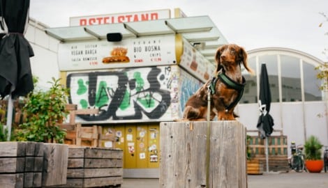 Vor dem Würstelstand in der Spittelau geht es los.