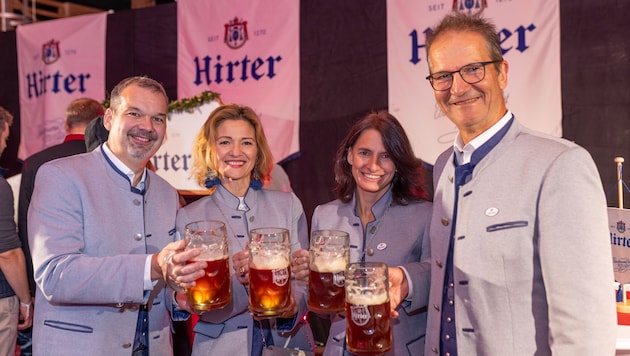 Bockbier schmeckt: Niki und Irina Riegler, Judith-Möller-Kremser, Klaus Möller.