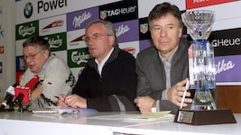 Der ehemalige FIS-Präsident Gian Franco Kasper (†/li.), der ehemalige FIS Marketing -und ...