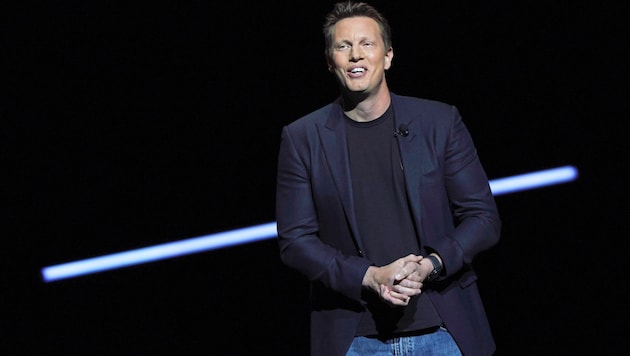 David Ellison bei einer Präsentation in Las Vegas im April 2026.
