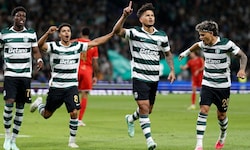 Sporting Lissabon jubelte über den frühen Führungstreffer.