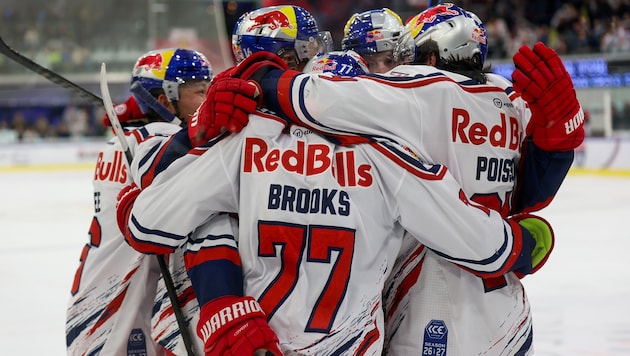 Jubel bei den Bulls nach dem Sieg gegen Ljubljana.