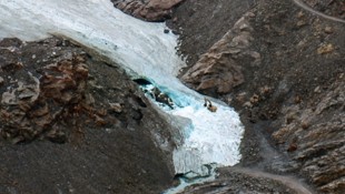 Eine Webcam dokumentierte die Zerstörung am Mittelbergferner am Pitztaler Gletscher.