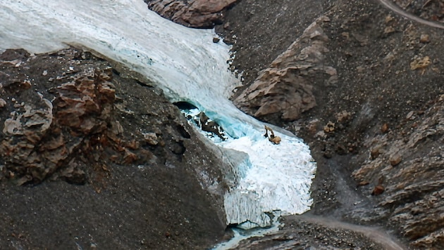 Eine Webcam dokumentierte die Zerstörung am Mittelbergferner am Pitztaler Gletscher.