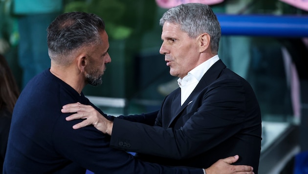 LASK-Trainer Dietmar Kühbauer durfte sich nach der Partie doch noch freuen.