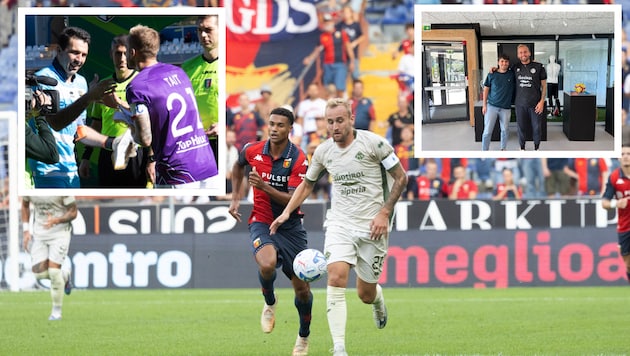 Fabian Tait durfte bereits gegen Gianluigi Buffon (links oben) antreten und musste sich in ...