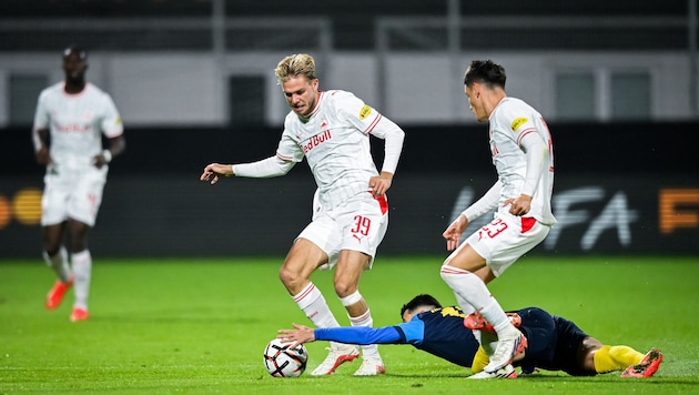 Morgalla (li.) und Redzic waren beim 2:2 in Celje positive Erscheinungen.