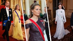 Prinzessin Kate mit Prinz William auf Schloss Windsor (l.), Kronprinzessin Ingrid Alexandra beim ...