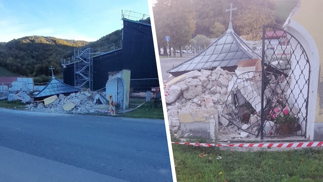 Nur mehr ein Trümmerhaufen ist von der Andachtsstätte übrig.
