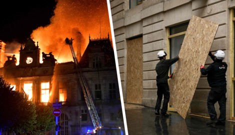 Krawalle in Frankreich: In Limoges wurde am vergangenen Wochenende das 143 Jahre alte Rathaus ...