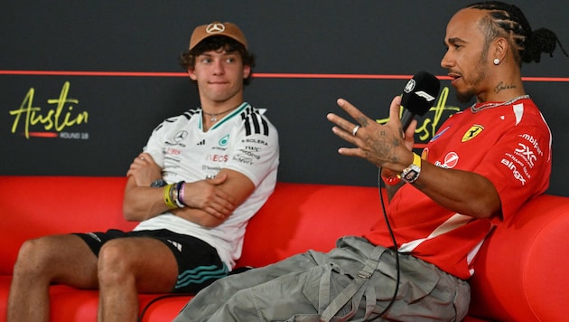 Antonelli und Hamilton waren in Austin gemeinsam in einer Pressekonferenz