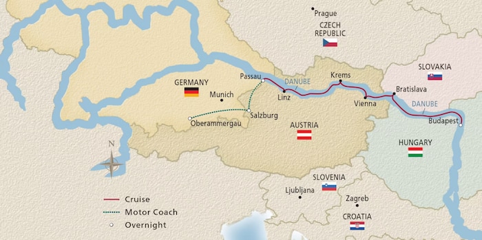 So wird der Weg der Kreuzfahrer verlaufen. Gestartet wird in Bayern – per Bus. Knapp zwei Wochen ...