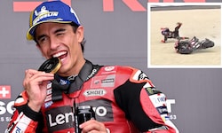 Marc Marquez darf über den Sieg im Sprint jubeln – Jorge Martin hingegen hat das Rennen nach ...