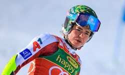 Julia Scheib landete im Schnee. 